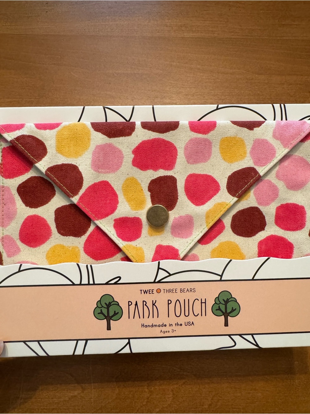 Tweethreebears Park Pouch Kids Envelope Clutch - Pink Multi Dot